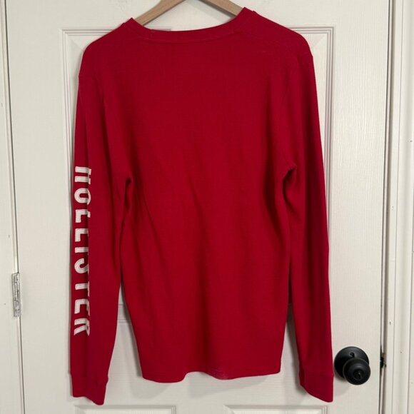 Hollister Shirt Mens Medium Red Vintage Y2K Thermal Waffle Knit Long Sleeve - Picture 2 of 11